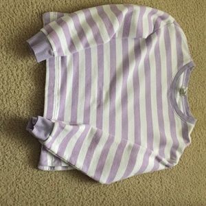 Purple and white sweater